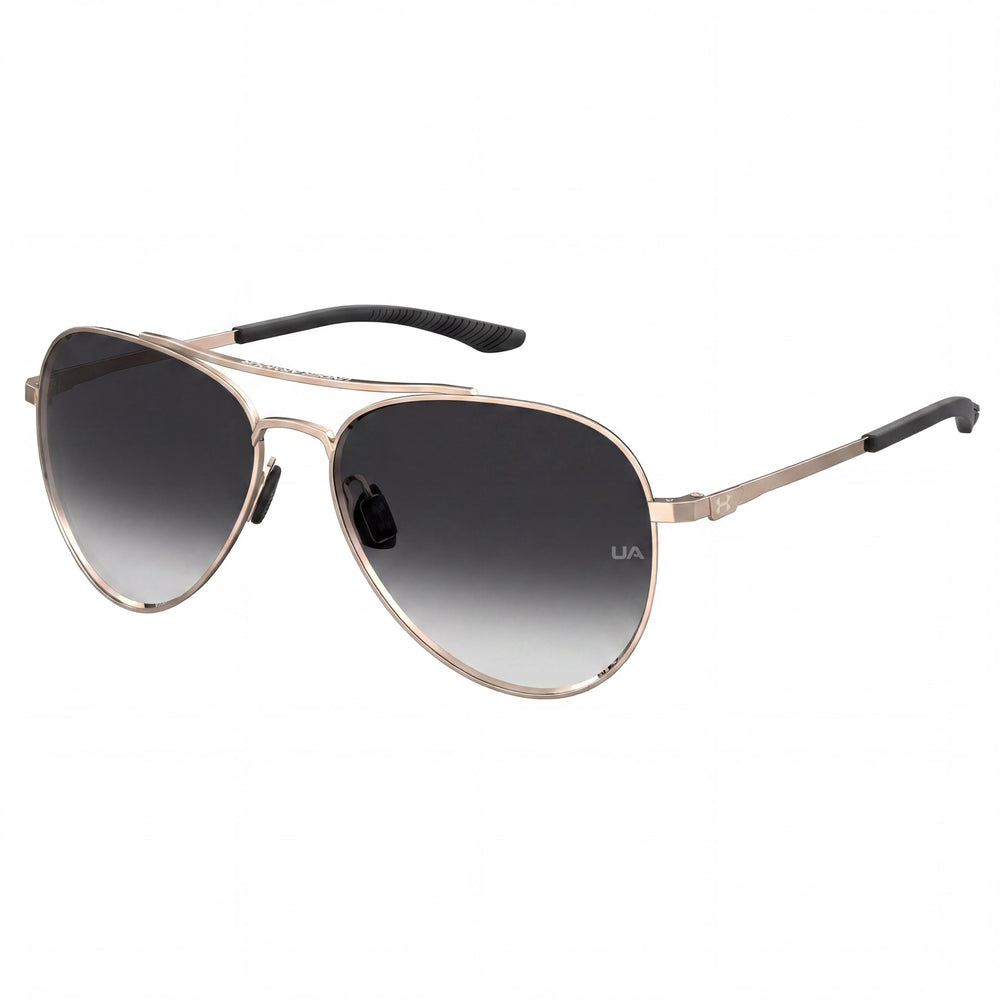 Gafas de sol unisex Under Armour UA Instinct con montura de acero inoxidable y protección UV, color oro rosa, 57-15-140 mm