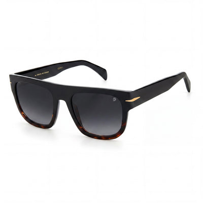 Gafas de Sol David Beckham Db 7044/S Rectangulares para Hombre, Acetato Negro Gris Degradado No Polarizadas Protección UV 54mm