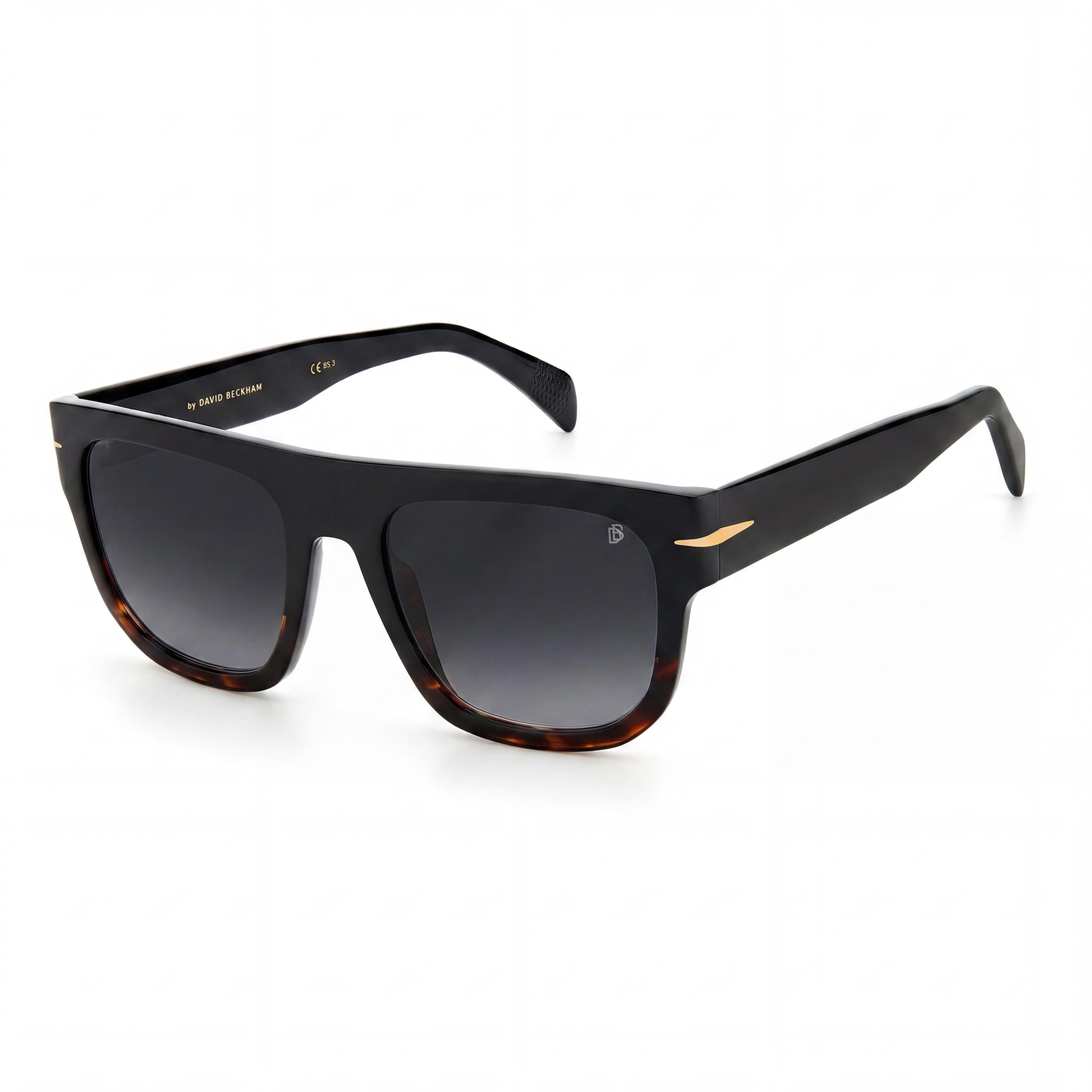 Gafas de Sol David Beckham Db 7044/S Rectangulares para Hombre, Acetato Negro Gris Degradado No Polarizadas Protección UV 54mm, Photo 1