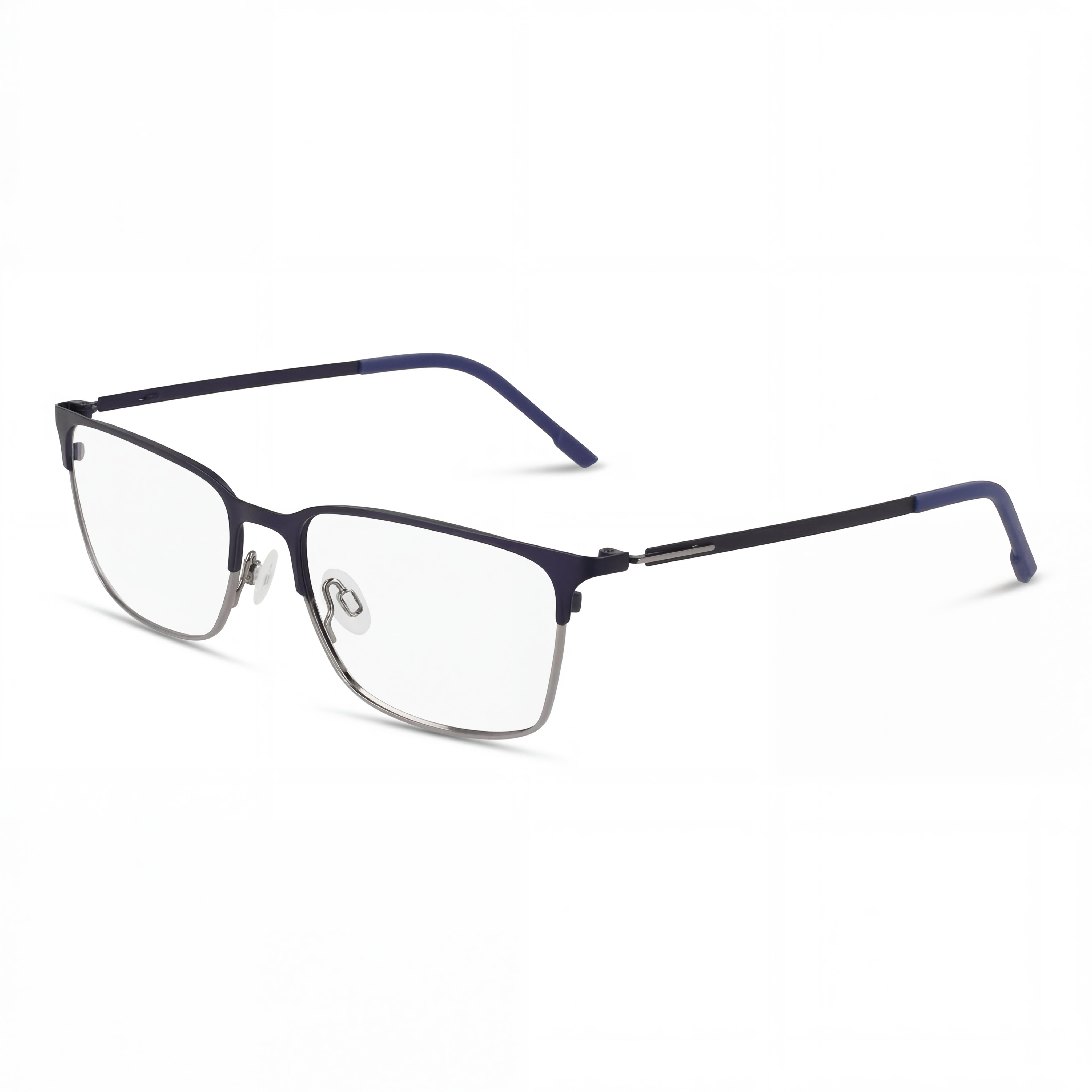 Flexon E1147 Unisex Acetate Eyeglasses with Matte Navy/Gunmetal Frame, featuring 55mm Lens Width, Photo 1