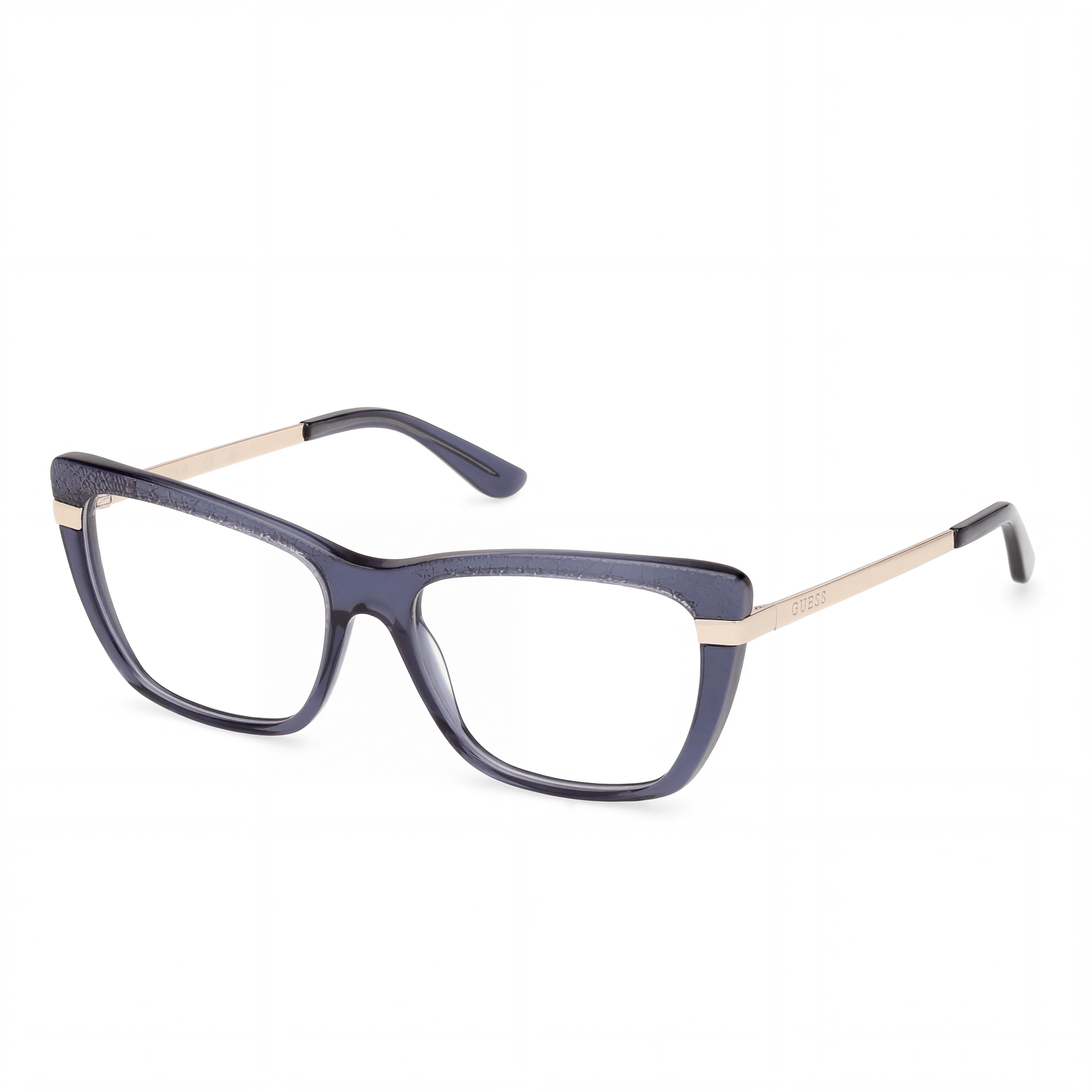 Gafas Guess Gu50246 para mujer con montura de plástico azul brillante, sin cristales, ancho de lente 50 mm, puente 16 mm, patilla 140 mm, Photo 1