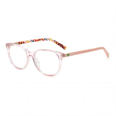 Colección Missoni Graphic Zig Zag: monturas ópticas modernas y femeninas de acetato rosa con montura completa de 52 mm para mujer