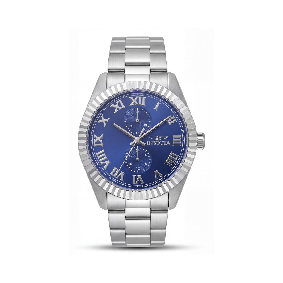 Reloj Invicta Specialty 47423 Cronógrafo Unisex de Cuarzo con Brazalete de Acero Inoxidable Tono Plateado, Esfera Azul y 43mm, Photo 1
