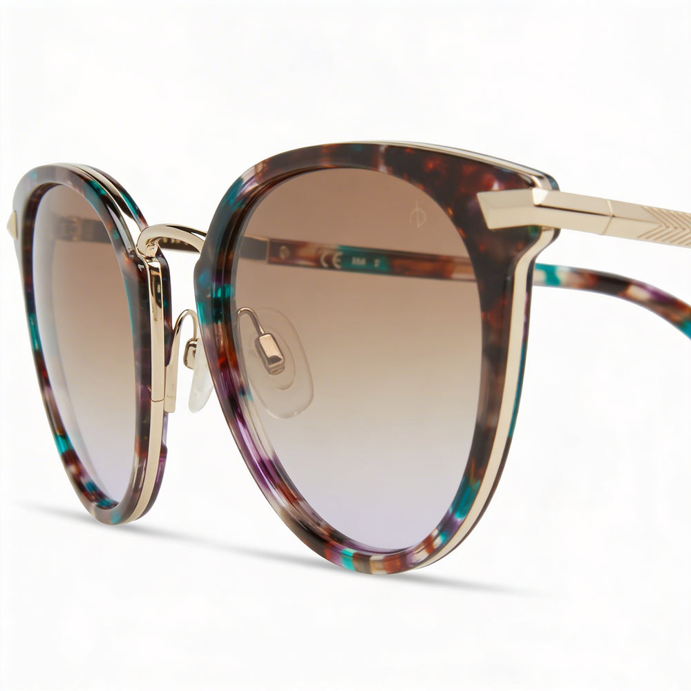 Gafas de sol Rag & Bone Modern Havana para mujer, armazón metálico multicolor, protección UV, 53 mm
