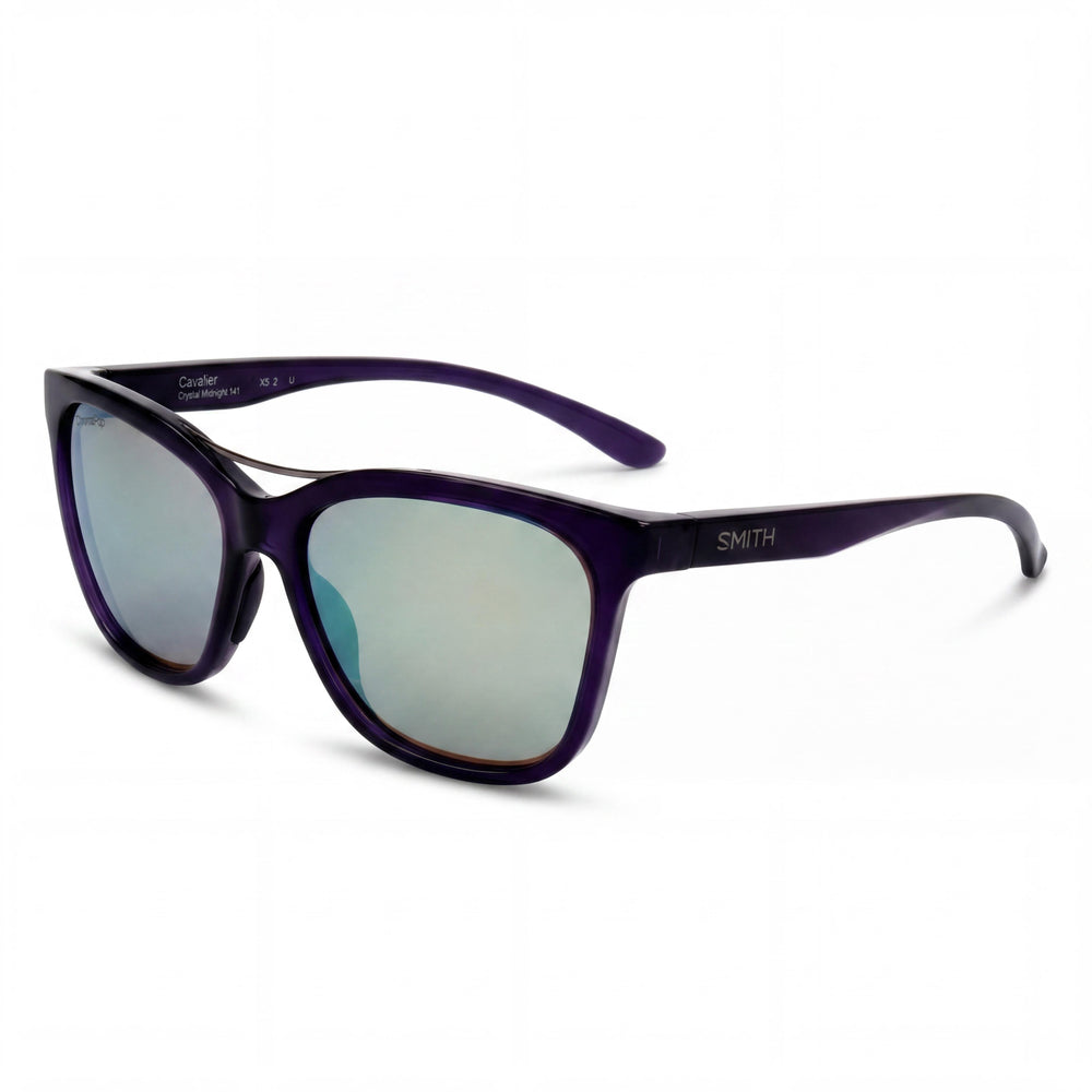 SMITH Cavalier Unisex Sunglasses, Crystal Midnight Frame, ChromaPop Opal Mirror Lenses, Non-Polarized, 100% UV Protection, 55mm