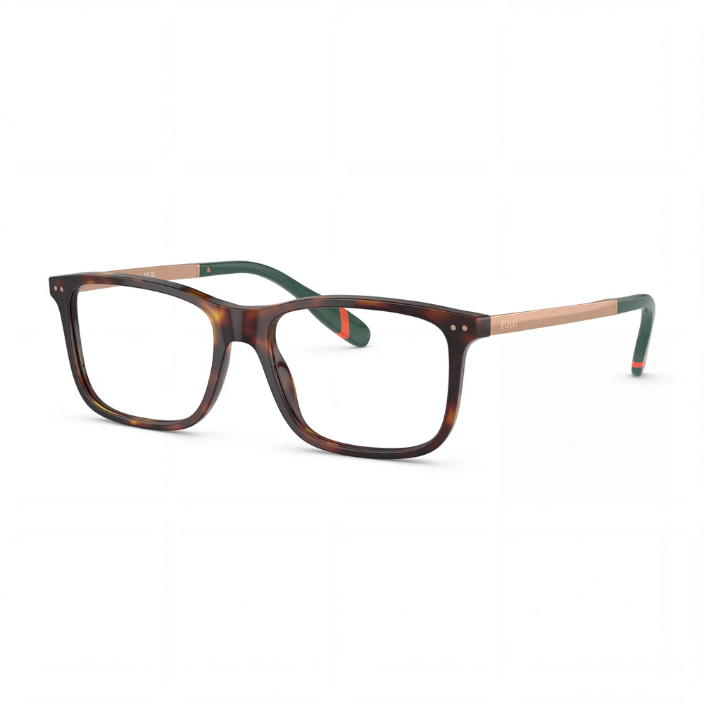 Gafas Ralph Lauren Ph2273 para hombre con montura rectangular de plástico, color carey brillante, ancho de lente de 56 mm