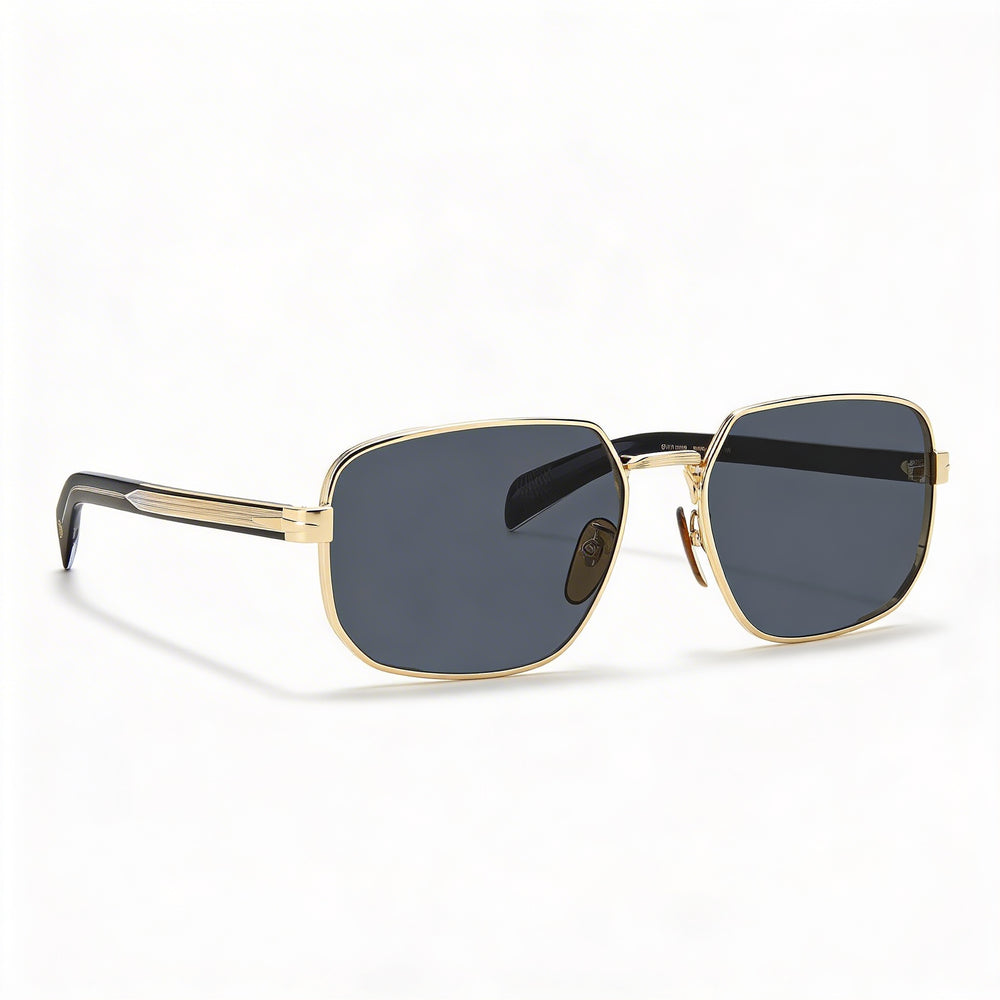 Gafas de sol David Beckham Db 7121/G/S para mujer, de acero inoxidable dorado y negro, lente de 60 mm, 100% UVA/UVB, sin, ligeras