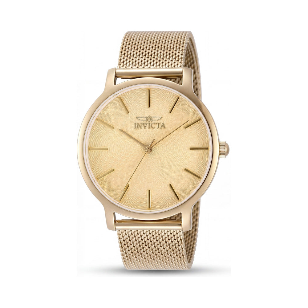 Reloj Invicta Wildflower 48973 para mujer, esfera dorada, pulsera de acero inoxidable, cuarzo, 38 mm, resistente al agua hasta 3 ATM.