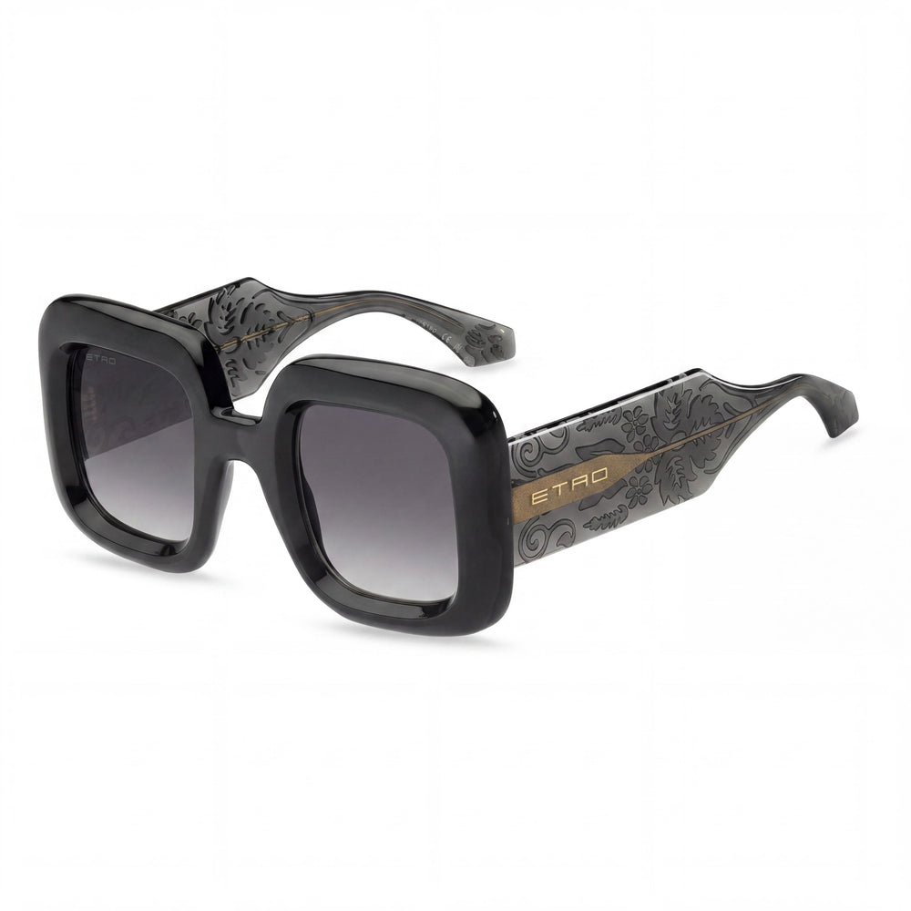Etro Gafas de sol casuales para mujer, de poliamida gris, sin polarizar, gris oscuro sombreado, 48-29-145 mm