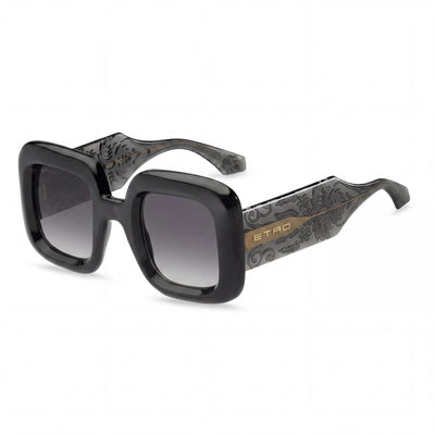 Etro Gafas de sol casuales para mujer, de poliamida gris, sin polarizar, gris oscuro sombreado, 48-29-145 mm