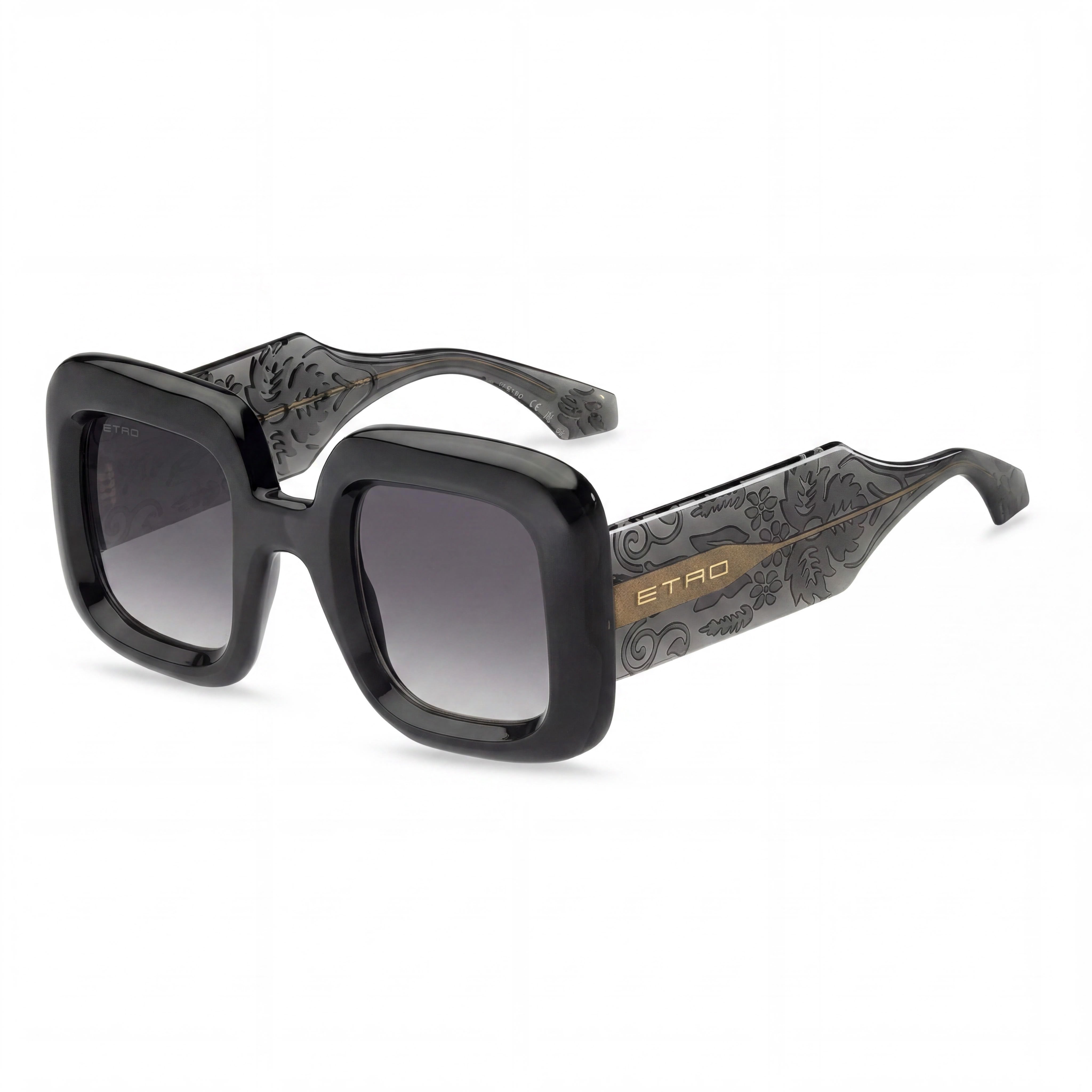 Etro Casual Women's Grey Polyamide Frame Non-Polarized Dark Grey Shaded Sunglasses 48-29-145mm, Photo 1