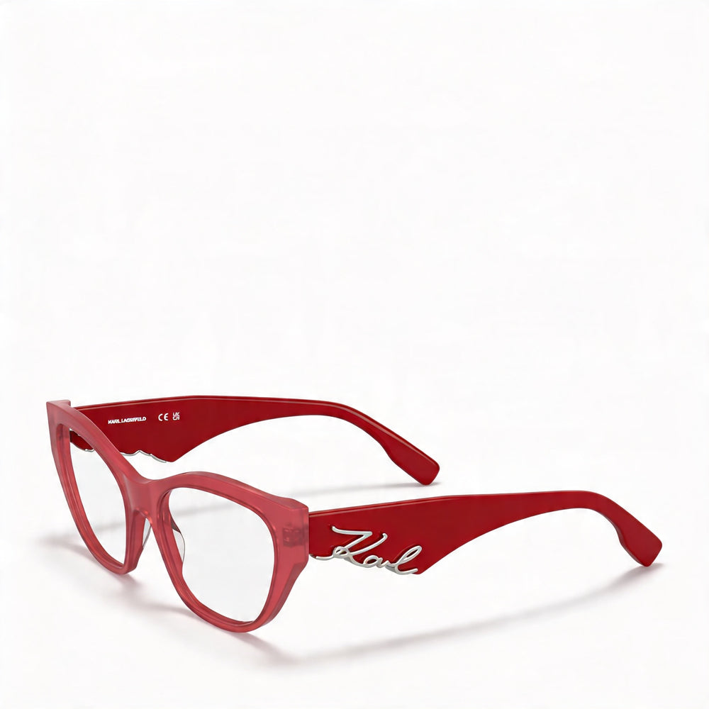 Gafas de acetato casuales Karl Lagerfeld color coral para mujer, 54 mm de ancho de lente, 18 mm de ancho de puente, 140 mm de longitud de patilla
