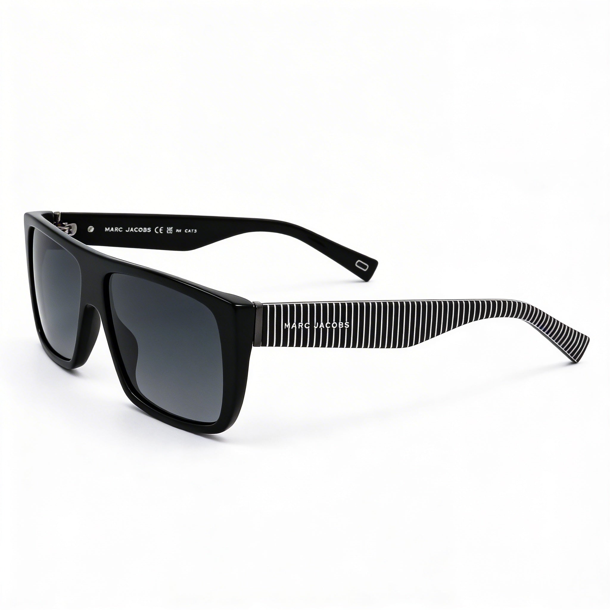Marc Jacobs Marc096/S Women's Black Plastic Square Non-Polarized Sunglasses Dark Gray Gradient UV 400 Lenses 57mm, Photo 1