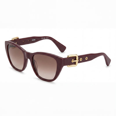 Moschino Casual Women's Cellulose Propionate UV Protection Sunglasses Burgundy Brown Gradient Frame Burgundy Lens 55mm