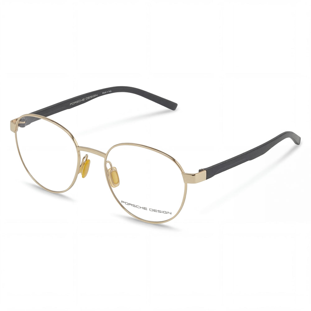 Porsche Casual P8746 Men's Metal Gold, Black Frame Non-Polarized Transparent Lens Eyeglasses 51mm
