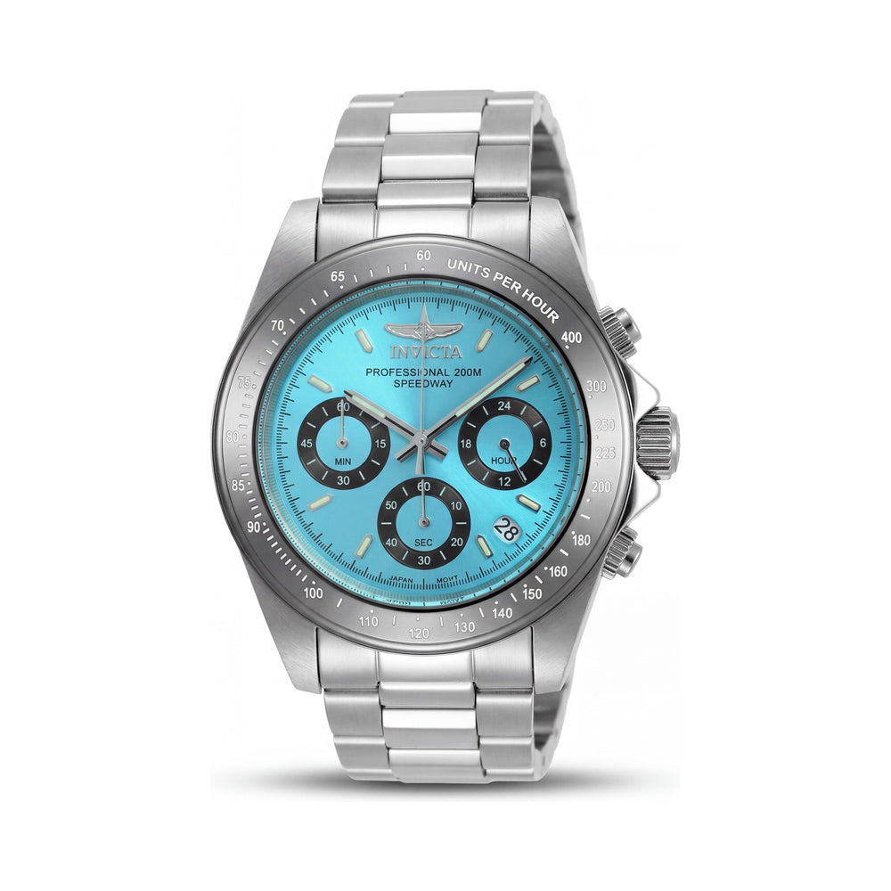 Invicta Reloj de cuarzo cronógrafo para hombre 15589, caja de acero inoxidable de 39 mm, esfera azul luminosa