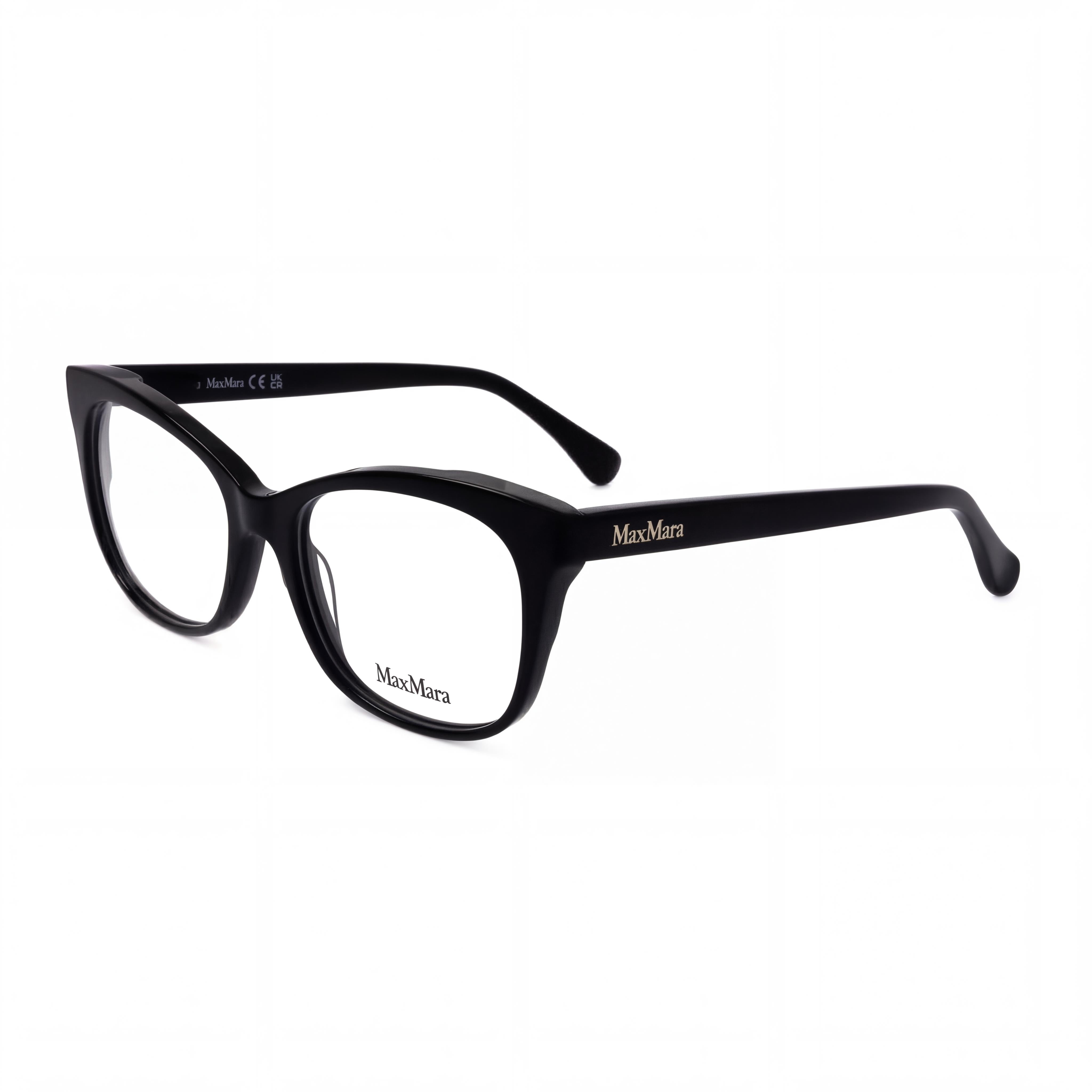 MaxMara Mm5094 Men's Shiny Black Plastic Frame Polycarbonate Eyewear Lens Width 52mm, Photo 1