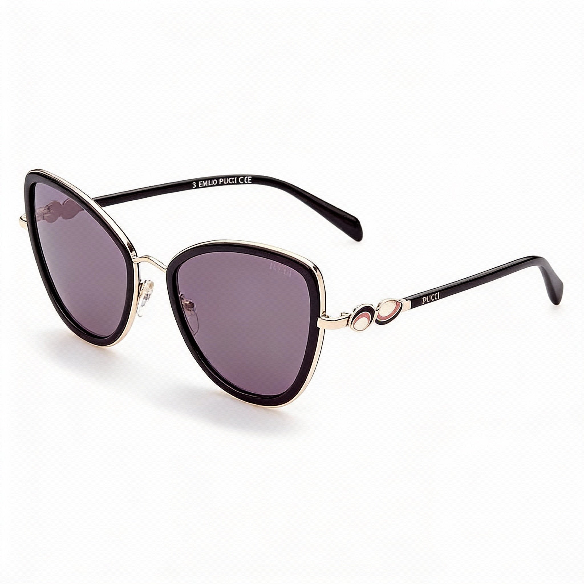 Emilio Pucci Modern Eyewear Crafted with a Metal Frame and Polycarbonate Lenses for Unisex Wearers, Featuring a 57mm Lens Width, Photo 1