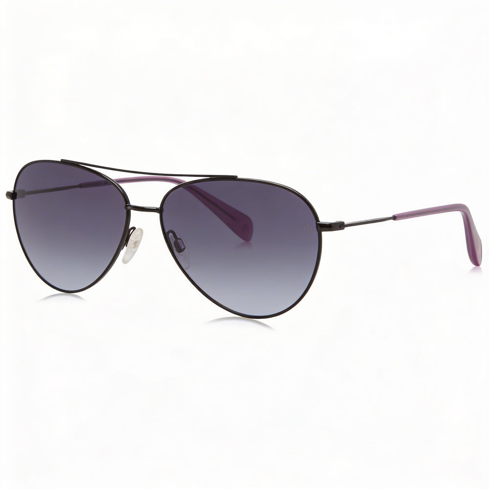 Gafas de Sol Rag & Bone Modern para Mujer Piloto Negras con Montura de Aleación de Acero y Lentes de Policarbonato no Polarizadas de 58mm