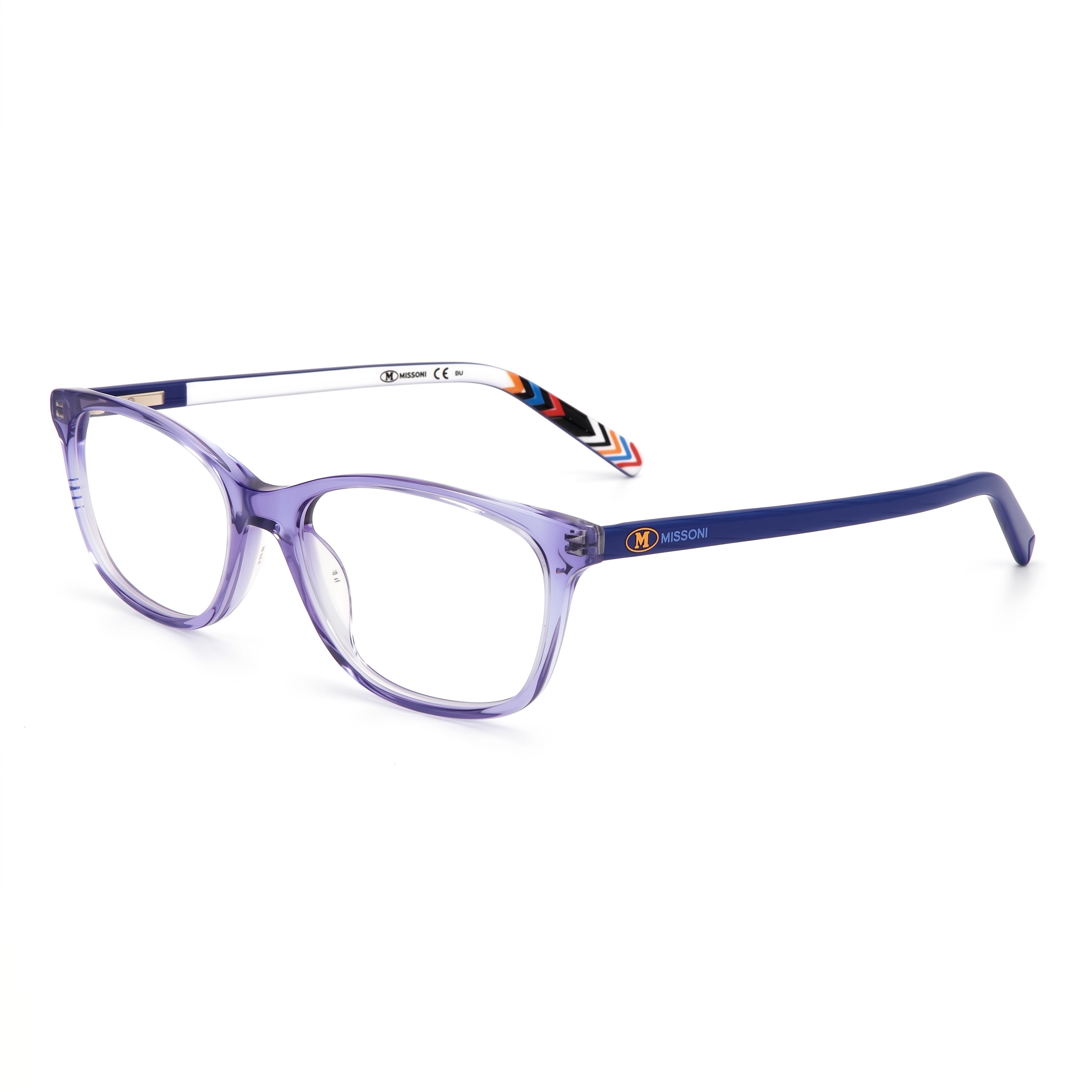 Missoni MMI 0008 PJP Women's Rectangular Full Rim Transparent Blue Acetate Optical Eyeglasses 52-17-140, Photo 1