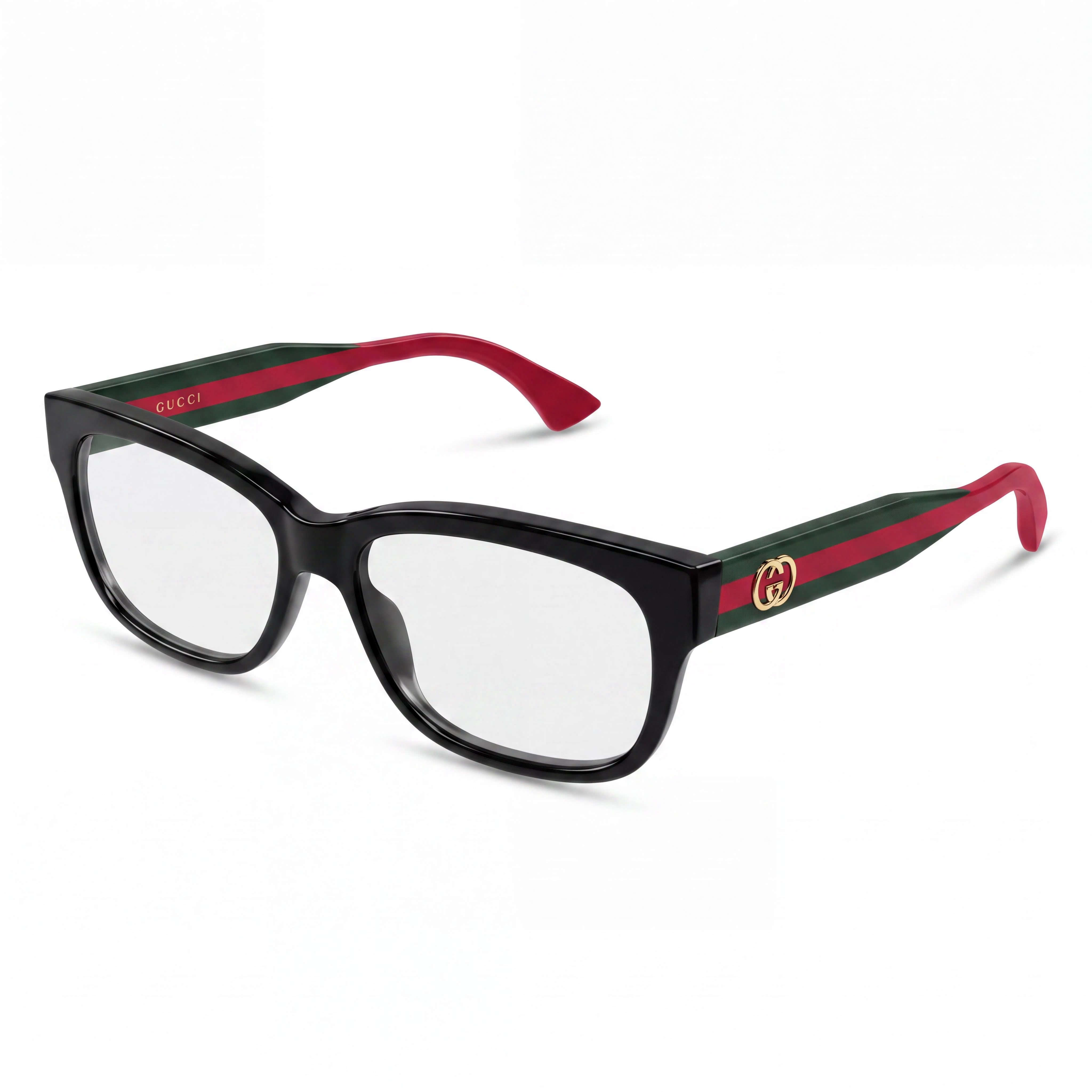 Gucci 0278 ON-011 Unisex Acetate Frame Eyewear in Black, Transparent, Green with Polycarbonate Lenses and 55mm Lens Width, Photo 1