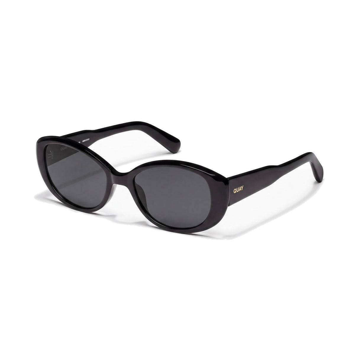 QUAY AUSTRALIA On Brand Women's Classic Style Sunglasses, featuring a timeless design with Black Frame and Smoke Lenses, Photo 1