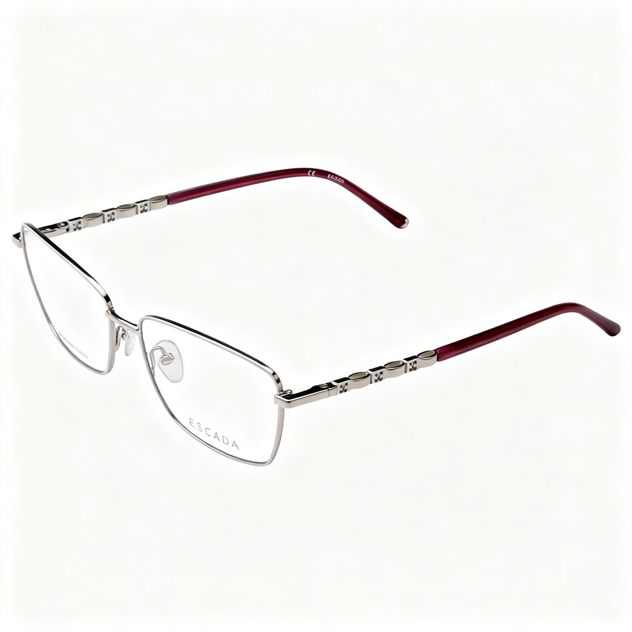Escada Classic Women's Combined Metal Eyeglasses with Shiny Red Gold Frame, Lens 55mm, Bridge 16mm, Temple 135mm