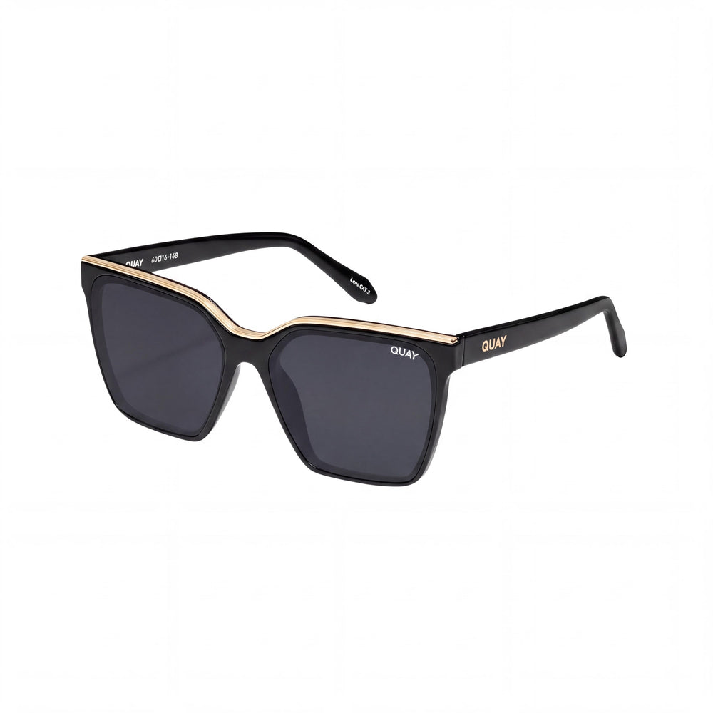 QUAY AUSTRALIA Level Up Women's Milky Tortoise Black Smoke 100% UV Protection Plastic Sunglasses 60mm