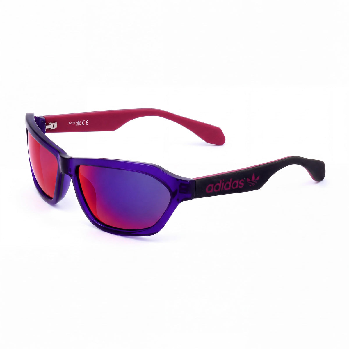 Gafas de Sol Clásicas Unisex adidas Originals con Protección UV, Montura Plástica Violeta, Cristales Espejo Burdeos, 58mm, Photo 1