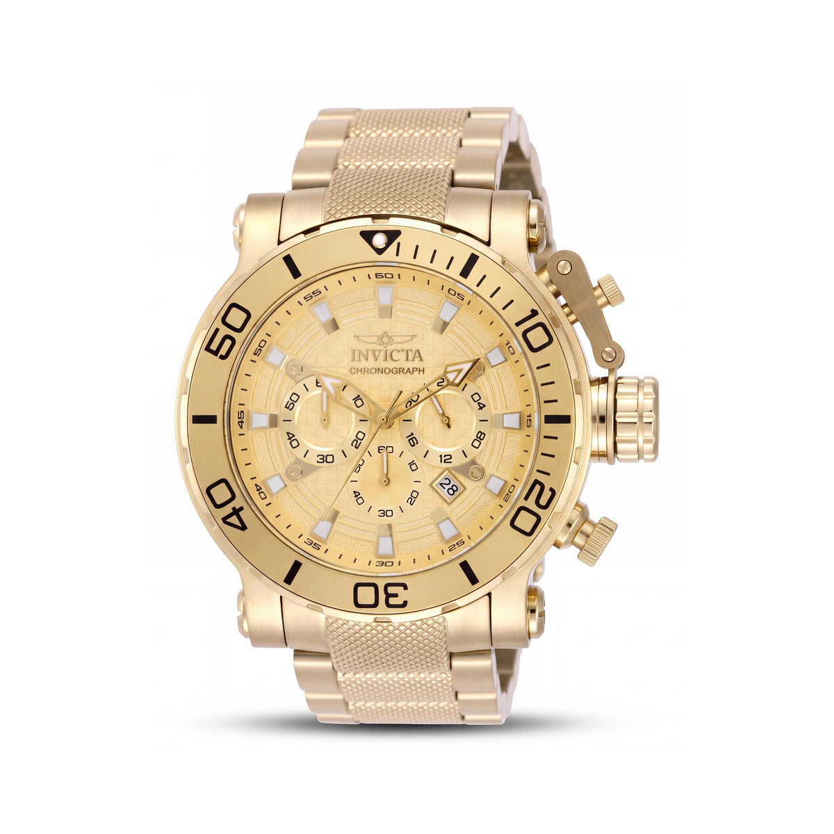Invicta Coalition Forces 50231 Reloj cronógrafo unisex de acero inoxidable dorado con pulsera 52 mm, Photo 1