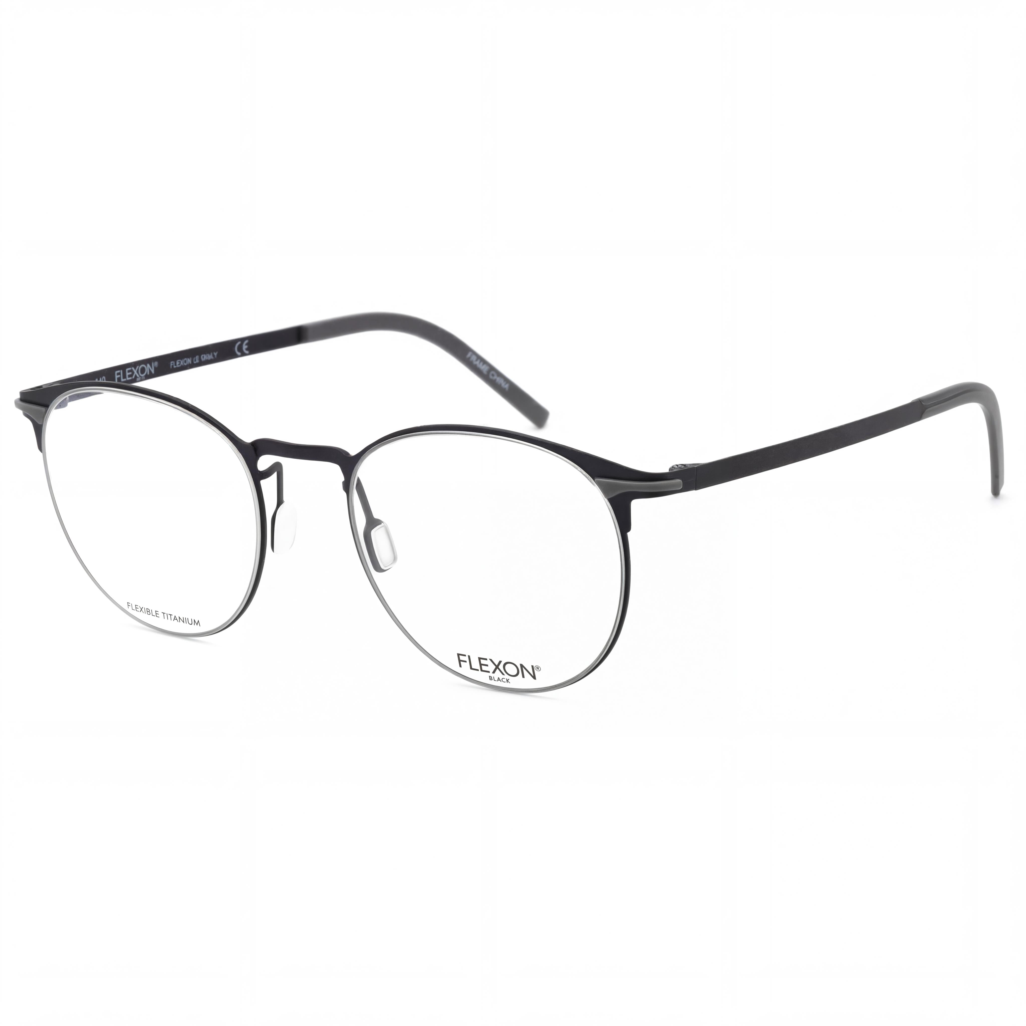Flexon B2000 Unisex Metal Frame Eyeglasses in Navy Blue (50mm Lens, 20mm Bridge, 145mm Temple), Photo 1