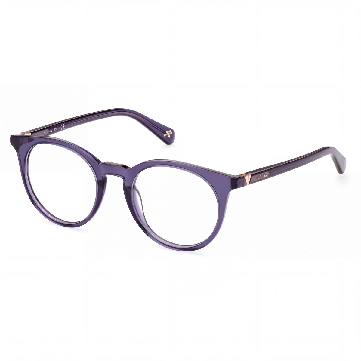 GUESS GU522409048 Unisex Shiny Blue Plastic 48-19-145 Transparent Demo Lenses, Prescription Ready, Photo 1