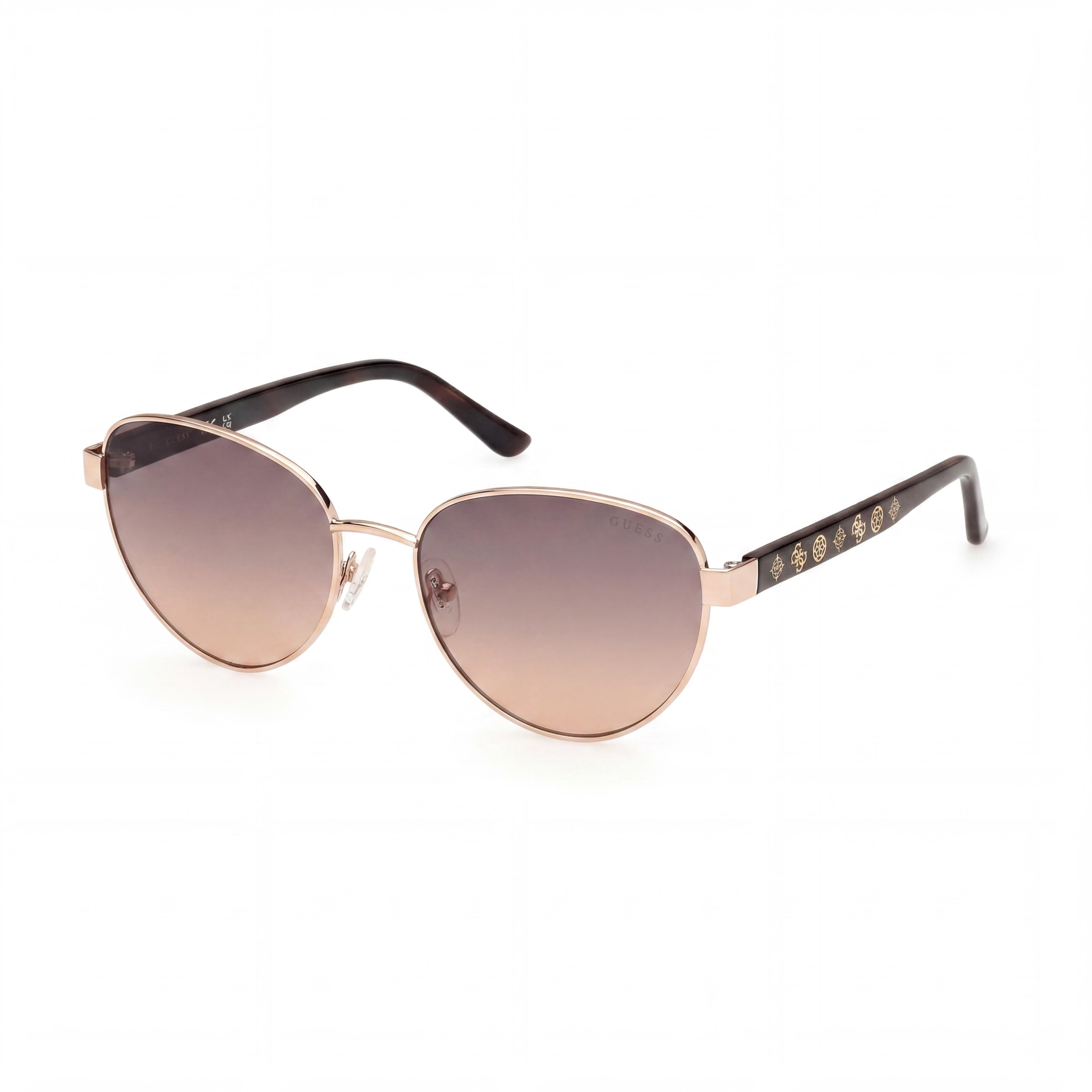 GUESS Modern Women's Metal Polarized Sunglasses 55mm Shiny Pale Gold Gradient Brown UV Protection, Photo 1