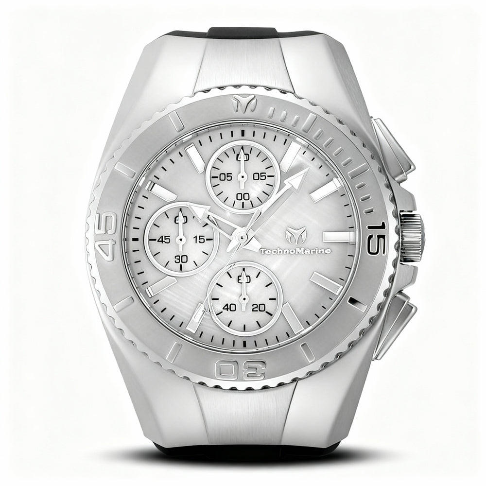 Reloj de cuarzo TechnoMarine Cruise TM-124032 para mujer, de acero inoxidable y negro, con esfera blanca, 38 mm