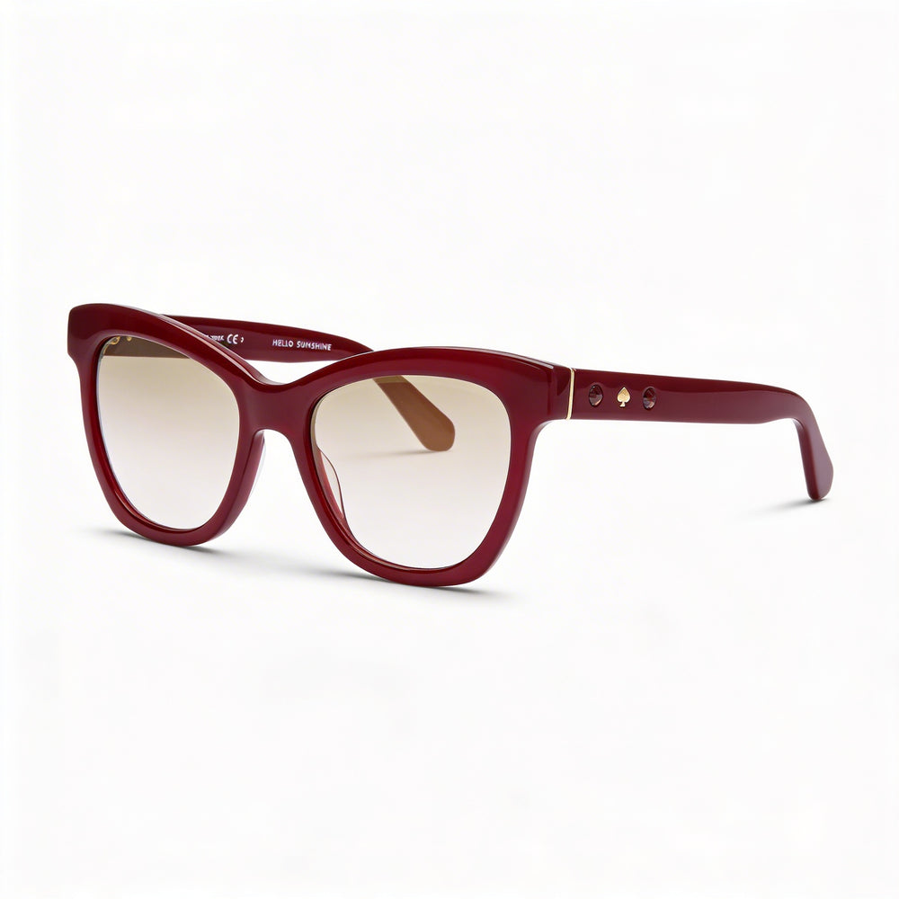 Kate Spade New York Modern Women's Burgundy Acetate Cateye Sunglasses Gold Mirror Gradient Lens 52mm
