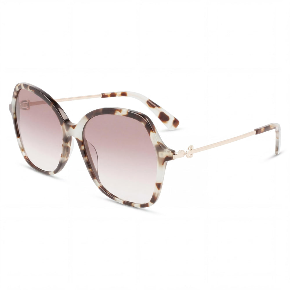 Longchamp Casual Women's Havana Aqua Acetate Frame with Polycarbonate Lenses, 57mm Lens Width Sunglasses