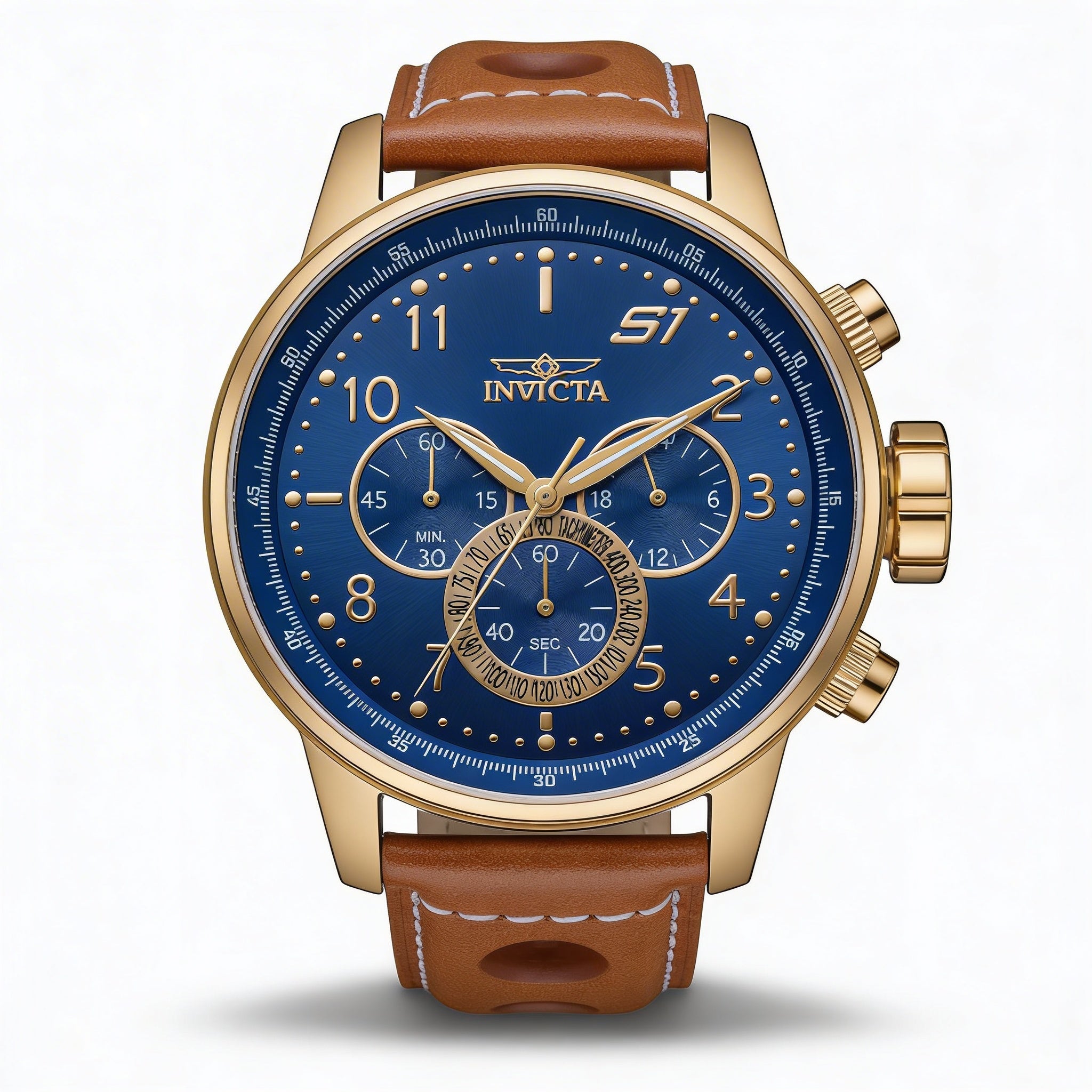 Invicta S1 Rally 30917 Unisex Gold Chronograph Quartz Movement GMT Second Time Zone Wrist Watch 46mm, Photo 1