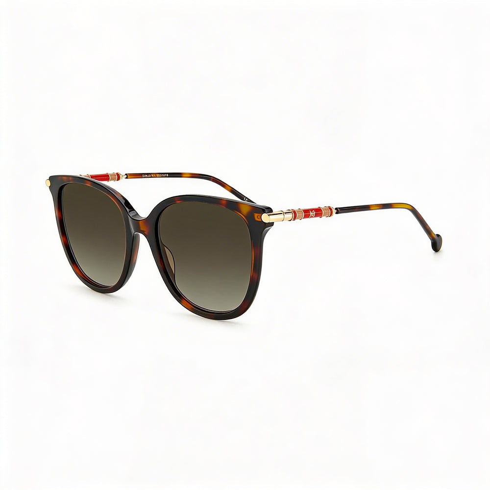 Gafas de sol Carolina Herrera CH 0023/S para mujer, armazón de acetato Habana, lentes grises degradadas con protección UV, 55 mm