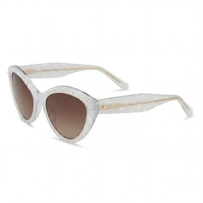 Gafas de sol Kate Spade New York JUNI/G/S PEARL para mujer, montura de acetato marrón blanco, protección UV, 55 mm