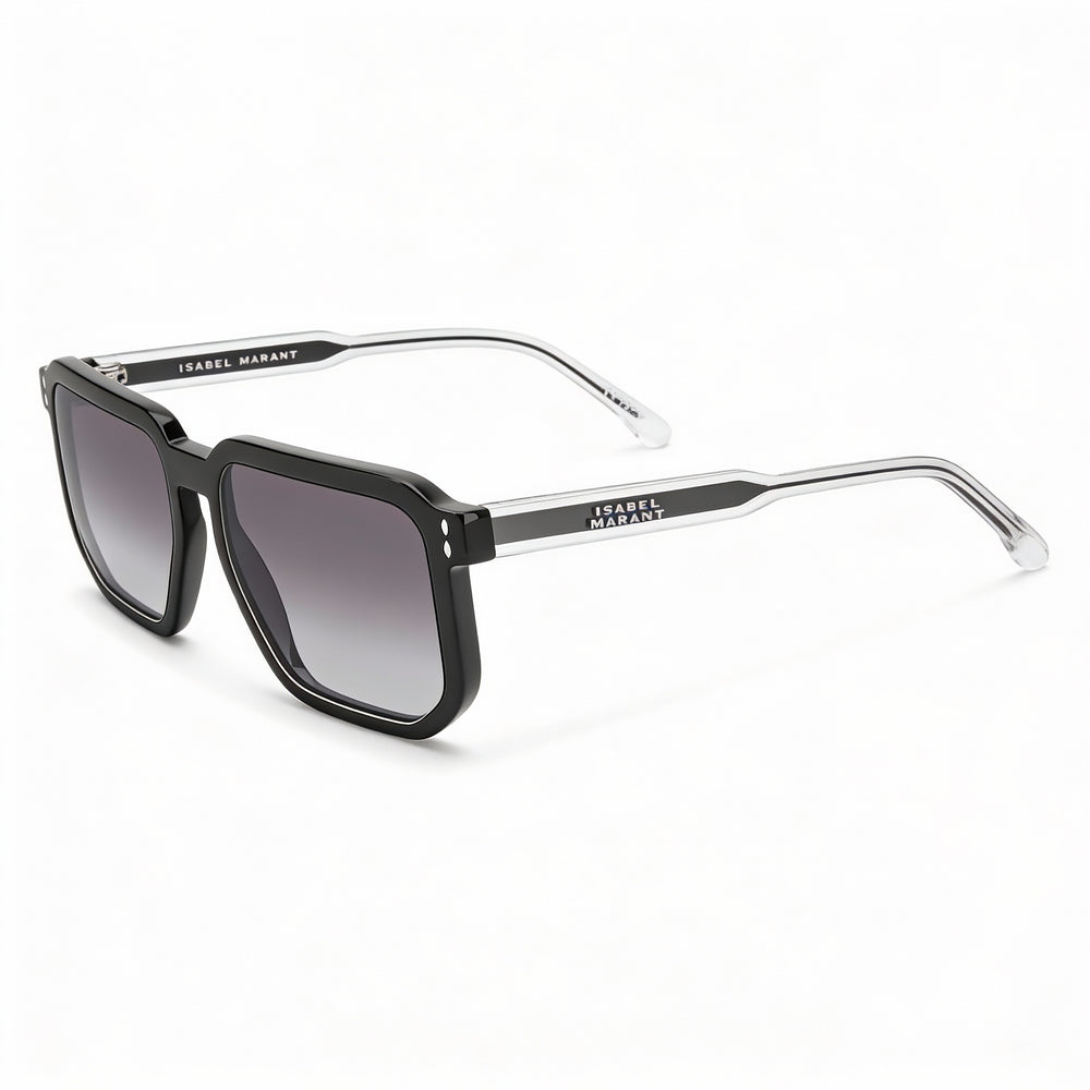 Isabel Marant Casual Women's Black Acetate Frame Non-Polarized Dark Grey Shaded Sunglasses 55mm