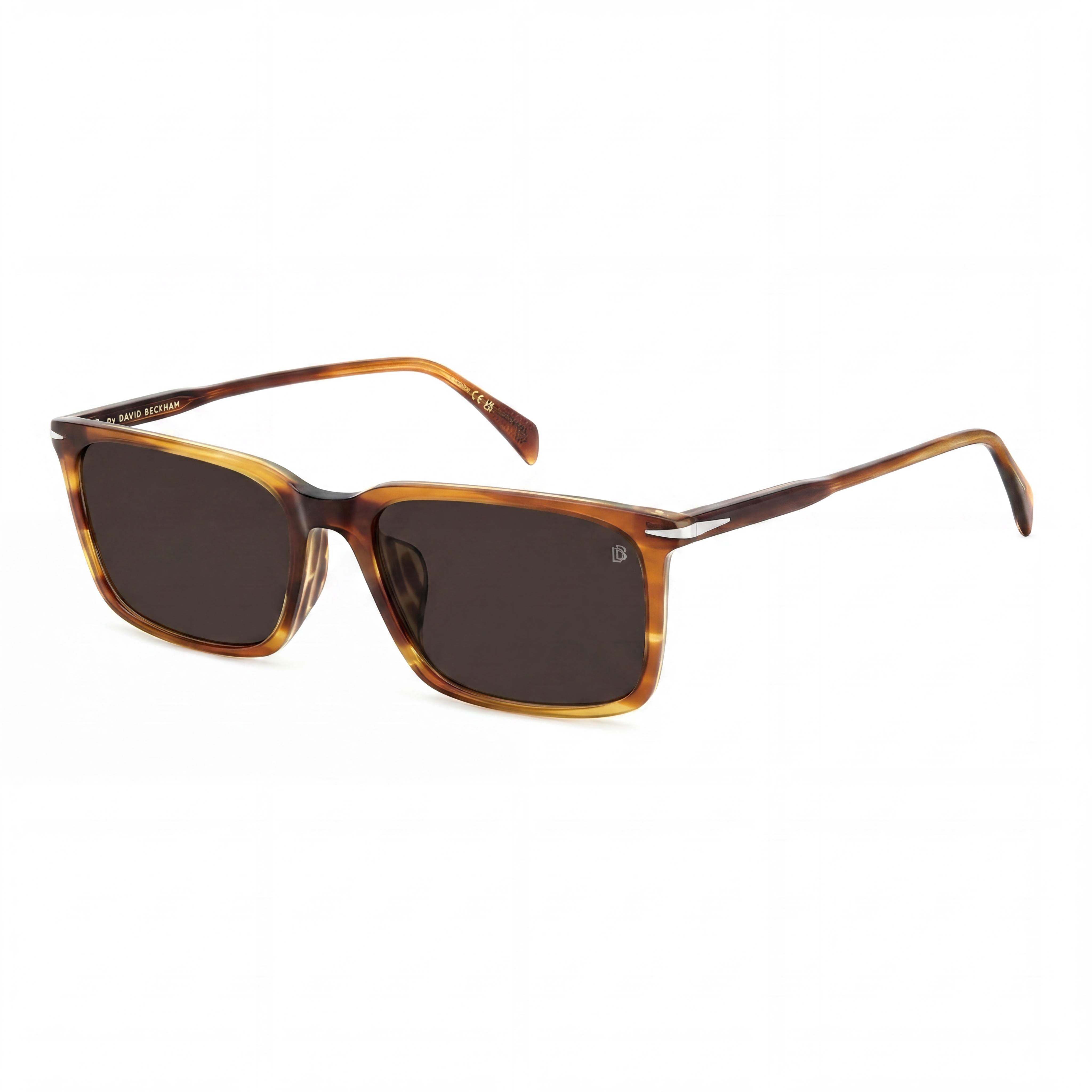 Beckham Classic Women's Sunglasses, Brown Horn Plastic Frame, Polycarbonate Lenses, 58mm Lens Width, Photo 1