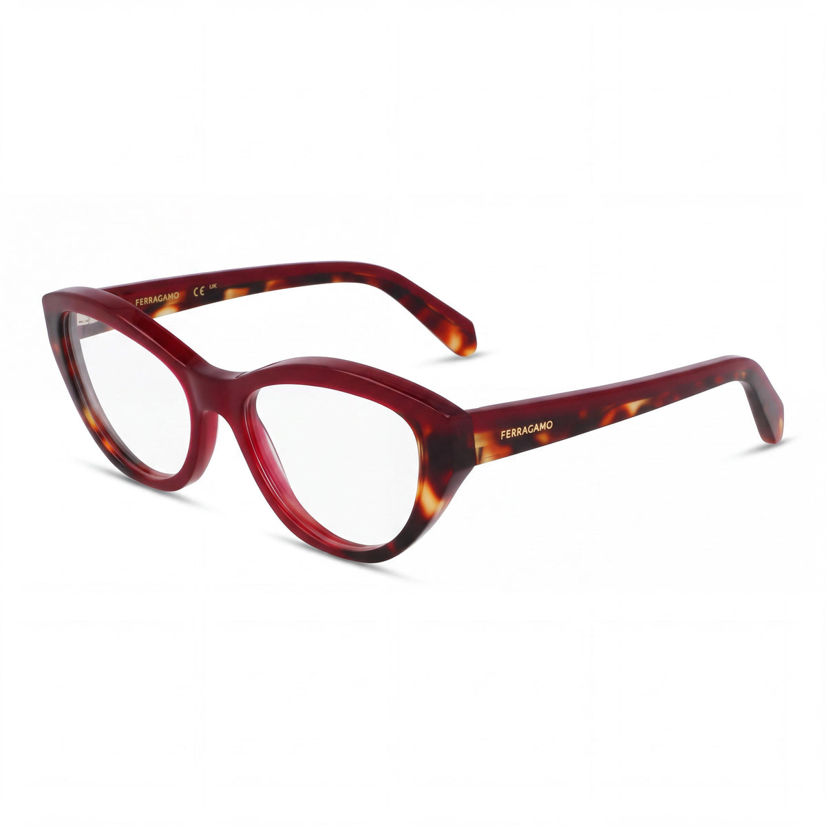 Ferragamo Sf3011 Women's Acetate Frame Eyewear, Opaline Burgundy Red Tortoise, 53-17-140, Photo 1