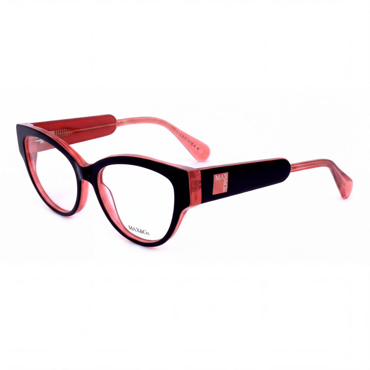 Max&Co. Casual Women's Optical Eyewear Black Acetate Frame Transparent Plastic Lenses 53-16-140, Photo 1