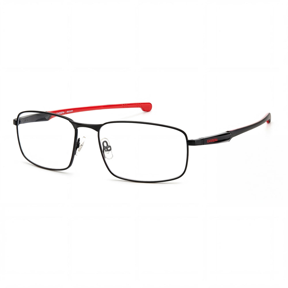 Gafas de sol Carrera Carduc 008 unisex con montura de aleación de acero negra y roja, lentes de policarbonato con protección UV de 55 mm