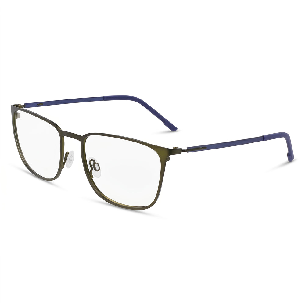 Gafas de sol Flexon E1143 para hombre, de metal, con lentes de policarbonato transparente, color azul alga mate, 54 mm
