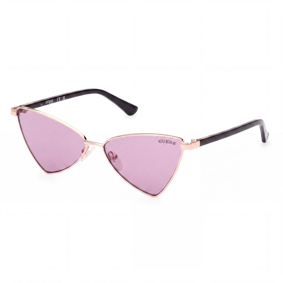 GUESS Women's UV Protective Sunglasses featuring Rose Gold Metal Frame and Violet Lenses 55mm, Photo 1