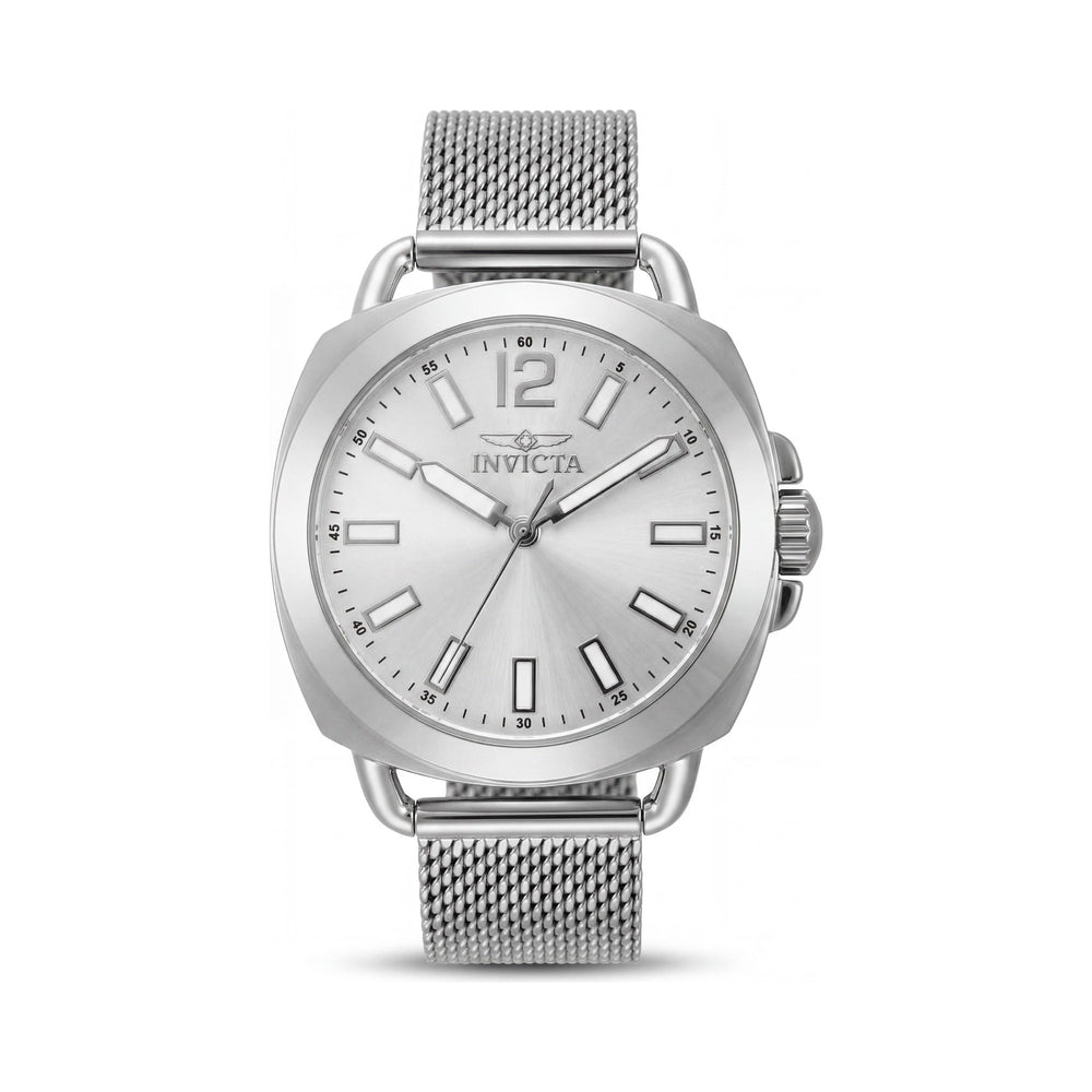 Reloj de cuarzo Invicta Wildflower 48915 para mujer, de acero inoxidable, de 32 mm, con esfera plateada y pulsera de eslabones.