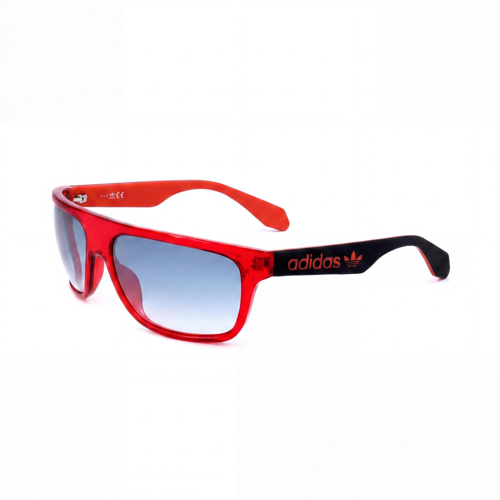 adidas Originals Men's Casual Sunglasses with Shiny Red Plastic Frame Grey Mirror Lenses, Lens Width 59