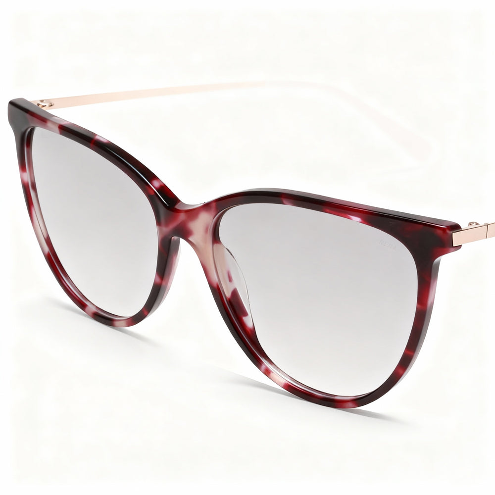 Anteojos Kenneth Cole REACTION Kc0955 para hombre, con montura de plástico burdeos y lentes transparentes polarizadas, 53-14-140