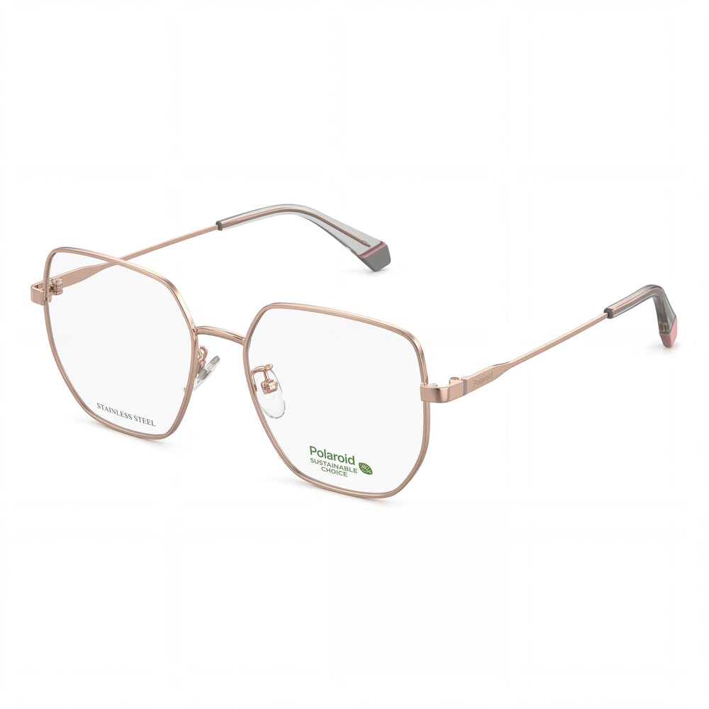Polaroid Modern Women's Stainless Steel Frame Gold Copper UV Protection Sunglasses 53mm Lens
